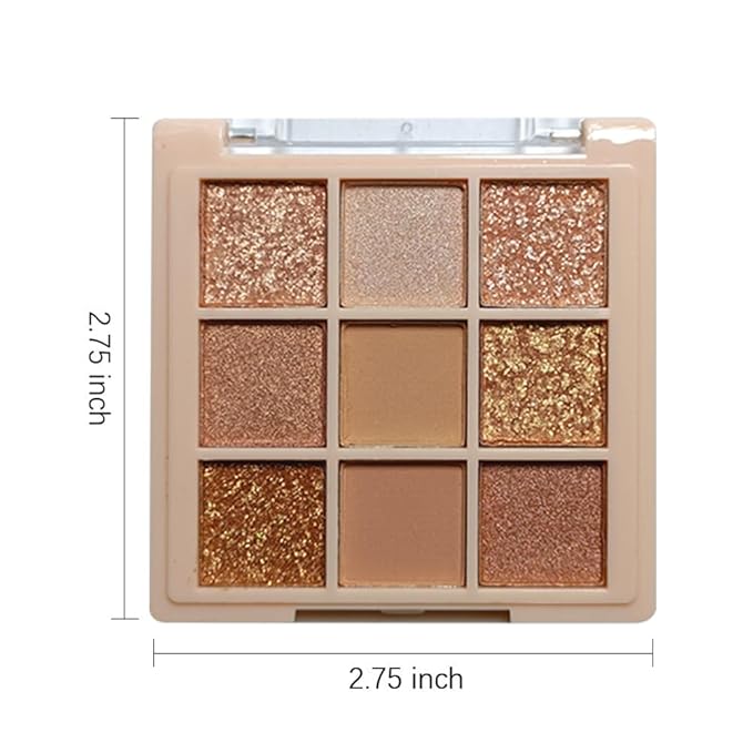 Eyeshadow Palette Makeup- 9 Colors Naked Eyeshadow Palette Matte Shimmer Korean Natural Eye Shadow palettes Highly Pigmented Naturing-Looking Long Lasting (#04)-Velvo Beauty