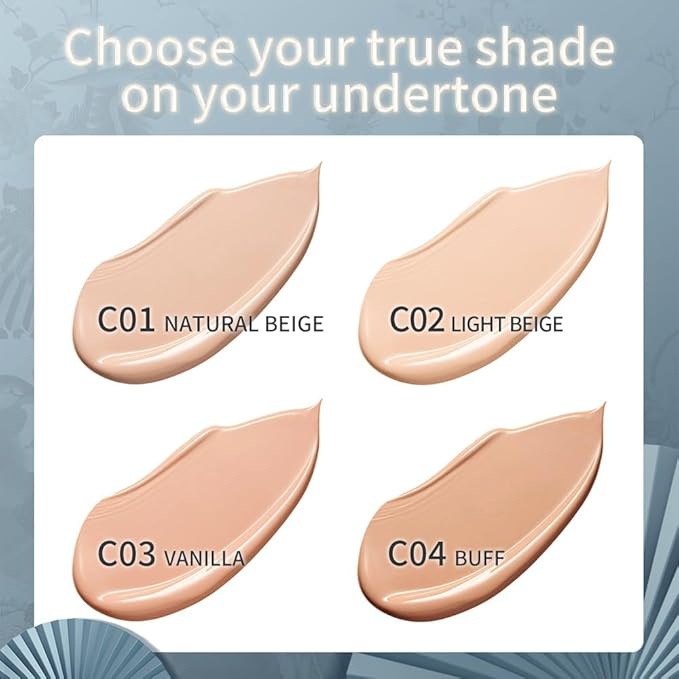 Catkin Phoenix Cushion Foundation Buildable Coverage Anti-Aging Serum Makeup, Sheer Satin Finish, Refill Included, Light Beige 0.46 Oz x 2, C03 VANILLA-Velvo Beauty