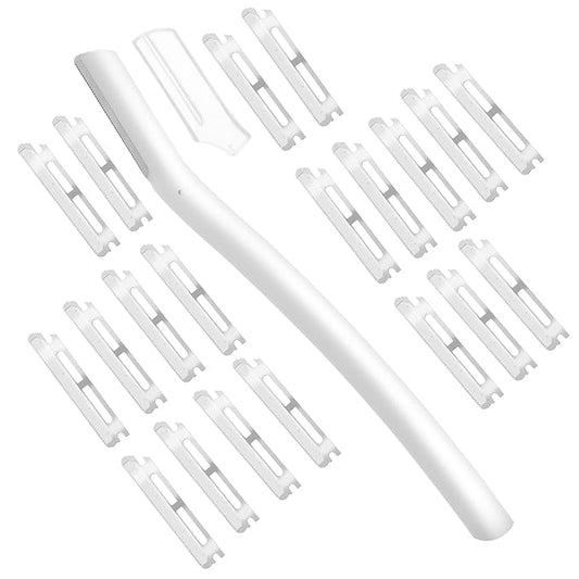 Dermaplaning Kit with 20pcs Blade Refills Exfoliating Facial Razor for Women Dermaflash Replacement Blade Dermaplaning Tool for Face Professional Eyebrow Razor for Men Peach Fuzz Eyebrow Hair Removal-Velvo Beauty