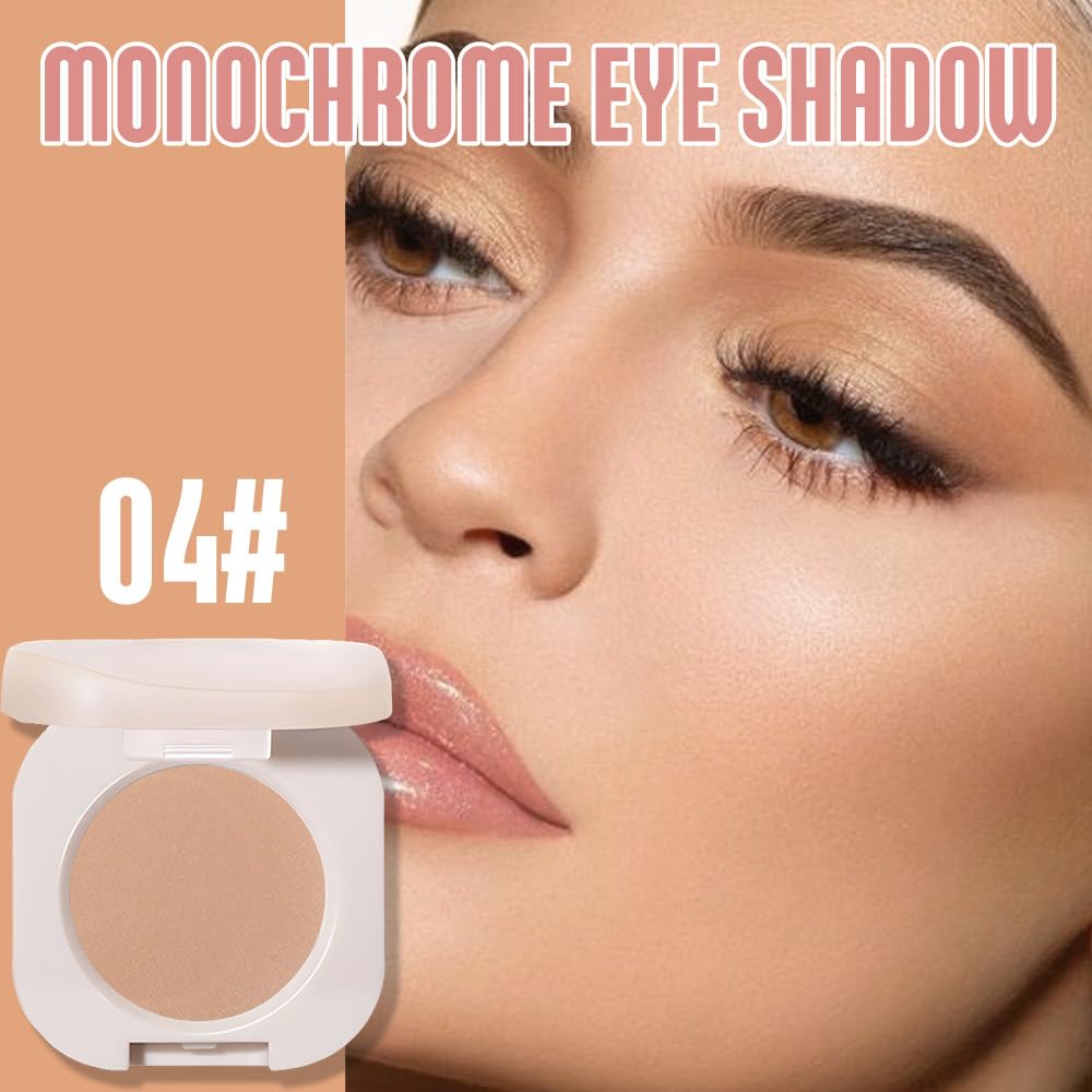 Monochrome Matte Eyeshadow, Brown Eye Shadow Makeup, Neutral Matte Pressed Powder,Single Vegan Eyeshadow, Highly Pigmented Natural Eyeshadow Palette,Single Long Lasting Nature Eye Make 04#-Velvo Beauty