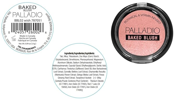 Palladio Baked Blush, Highly Pigmented Shimmery Formula, Easy to Blend and Highly Buildable, Apply Dry for a Natural Glow or Wet for a Dramatic Luminous Look, Long Lasting for All day Wear, Wish-Velvo Beauty