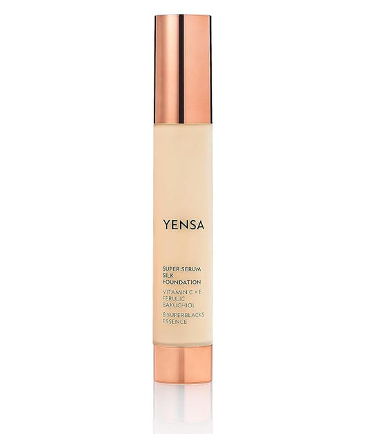 YENSA Super Silk Foundation - Full Coverage, Age-defying complex of Vitamin C, E, Ferulic, and Bakuchiol Oil (Fair 3) 1.0 fl oz-Velvo Beauty