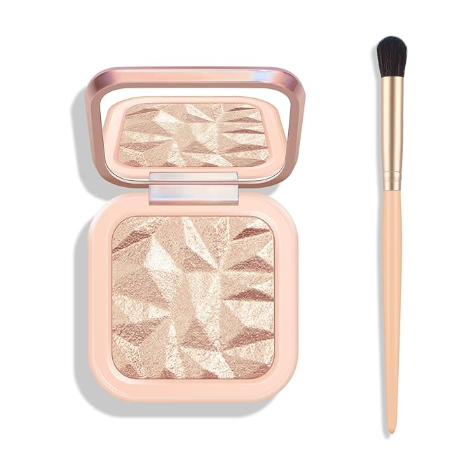 KYDA Face Highlighter Palette, High Glossy Face Illuminator Palette, Narutal Glow Finish, Pearl Shimmer Smooth Baked Powder, Lasting Sparkling Highlighter Makeup-SUN GLOW-Velvo Beauty