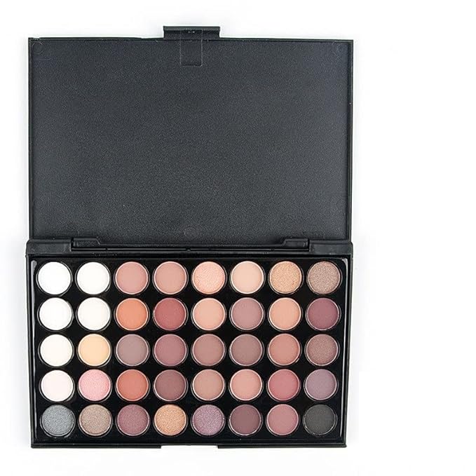 40 color Highly Pigmented Eye Makeup Palette, Matte Shimmer Metallic Eyeshadow Pallet Long Lasting Blendable Natural Colors Make Up Eye Shadows Cosmetics Gift Kit (E01)-Velvo Beauty
