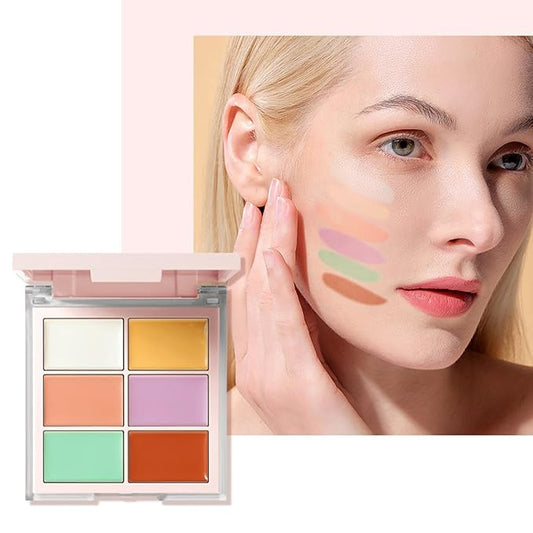 MAEPEOR Face Conceal Contour Palette 6 Colors Full Coverage and Lightweight Concealer Contour Palette Waterproof Long Lasting Contour Palette (Color 01)-Velvo Beauty