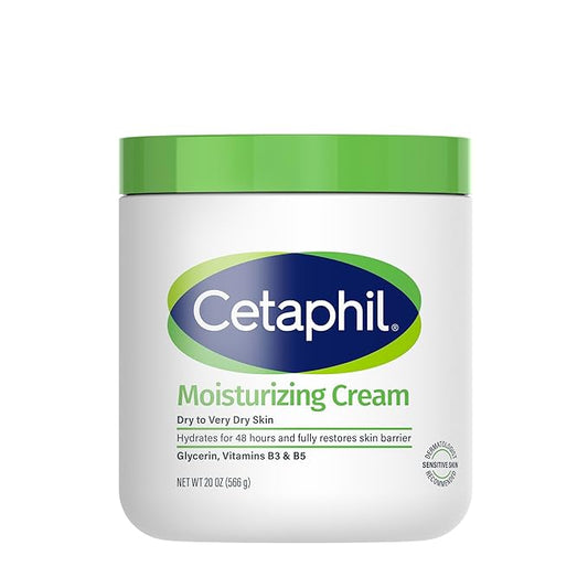Cetaphil Face & Body Moisturizer, Hydrating Moisturizing Cream for Dry to Very Dry, Sensitive Skin, NEW 20 oz, Fragrance Free, Non-Comedogenic, Non-Greasy (Packaging May Vary)-Velvo Beauty