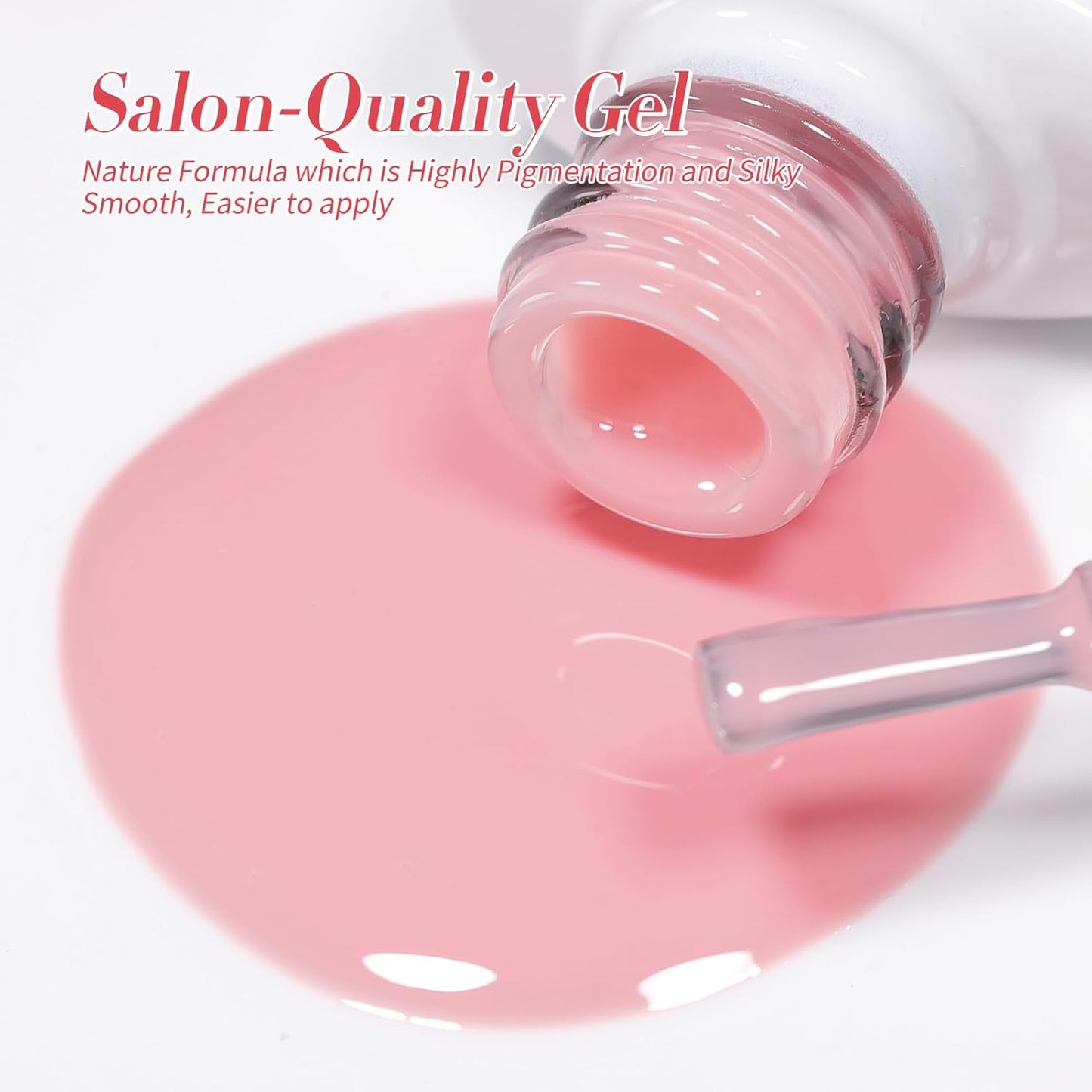 Born Pretty Milky White Jelly Nude Pink Gel Nail Polish Set,Nude Pink Sheer Translucent Gel Polish Milky Natural Gel Polish Set Nail Art Manicure DIY Kit Home Salon 6PCS 7ML-Velvo Beauty