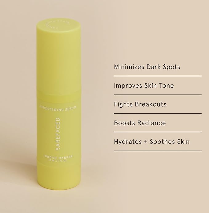 Barefaced Brightening Serum 1 Fl Oz Dark Spot Corrector with Kojic Acid, Arbutin, Azelaic Acid & Licorice, Anti-Aging, Hydrating, Fades Hyperpigmentation & Evens Skin Tone, Antioxidant-Powered Formula-Velvo Beauty