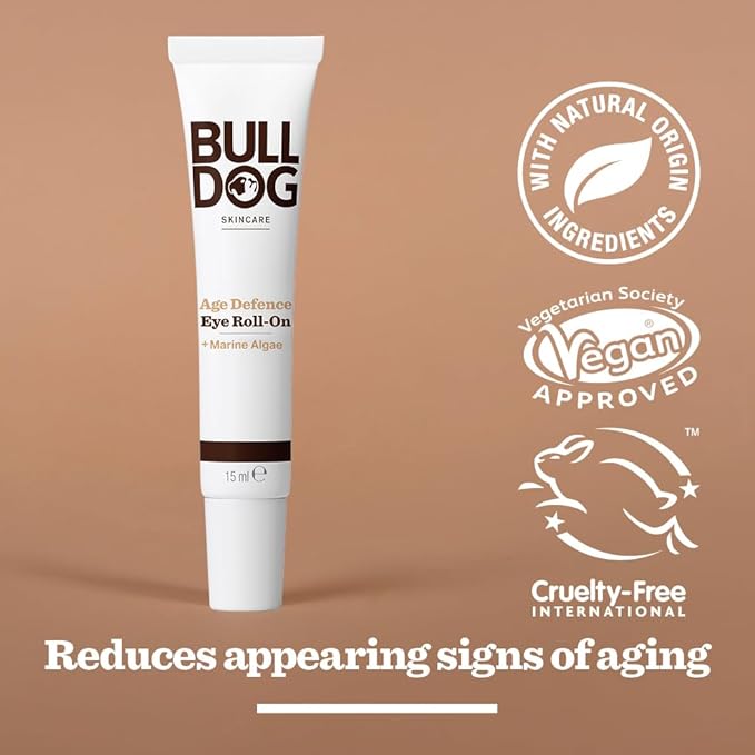Bulldog Skincare Eye Roll On for Men, Age Defence, Rose, 15 ml-Velvo Beauty