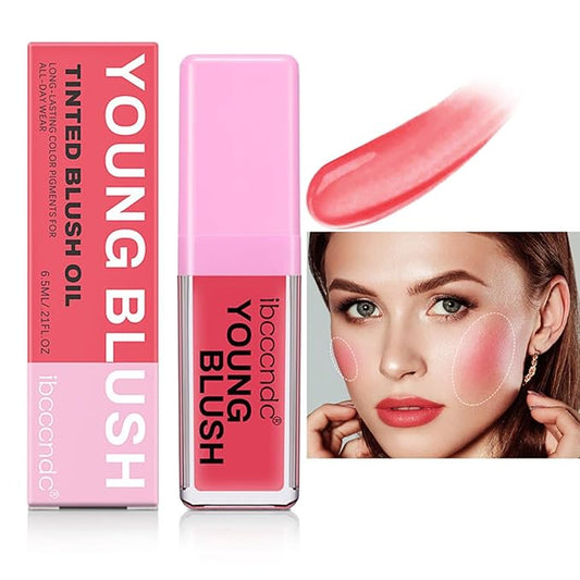 Color Changing Blush Oil, Skin's Natural PH Changing Blush for Dewy, Lightweight & Waterproof & Moisturizing Formula, Lasting Hydrating Rouge for All Skin, Easy To Blend, 6.5ml (Pink)-Velvo Beauty