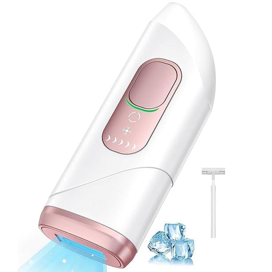Laser Hair Removal,Laser Hair Removal for Women, 999999 Flashes,Hair Removal Device,ipl laser hair removal for Facial Legs Arms Whole Body Use (White-Rose Gold)-Velvo Beauty