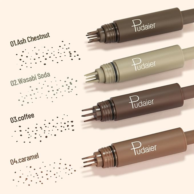 Freckle Stamp Pen, Fake Freckles Stain Marker,5-Dot Faux Liquid Freckle Stamp Cushion for Natural and Lifelike Sunkissed Makeup,Quick Dry Long-Lasting Face Freckle Pencil Tool,01#Ash Chestnut-Velvo Beauty