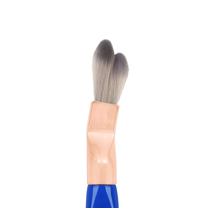 Bdellium Tools Professional Makeup Brush - Golden Triangle 952 Small Rounded Double Dome Blender - With All Vegan and Soft Synthetic Fibers, For Application & Blending (Blue, 1pc)-Velvo Beauty