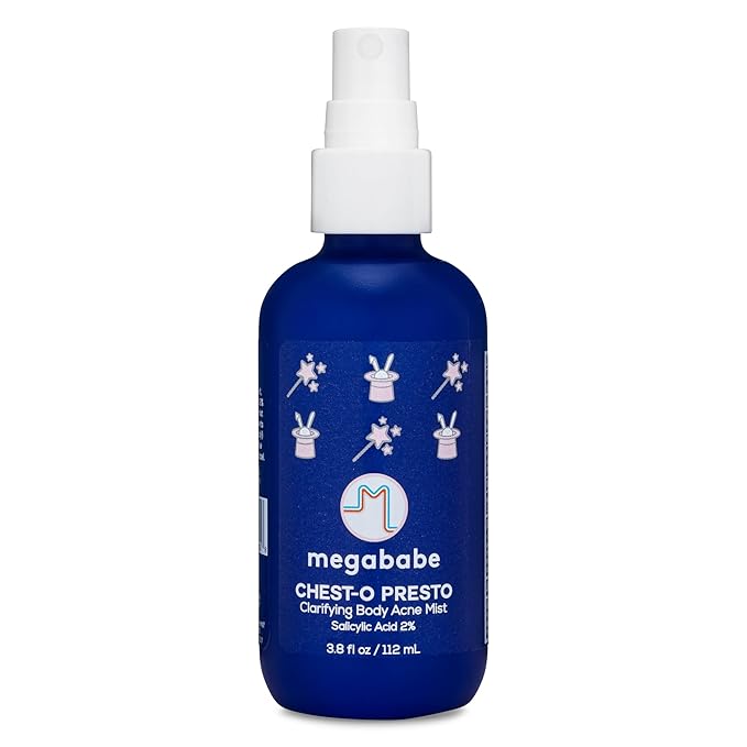 Megababe Chest-o Presto | Clarifying Body Acne Mist | Benzoyl Peroxide Free | 3.8 fl oz-Velvo Beauty