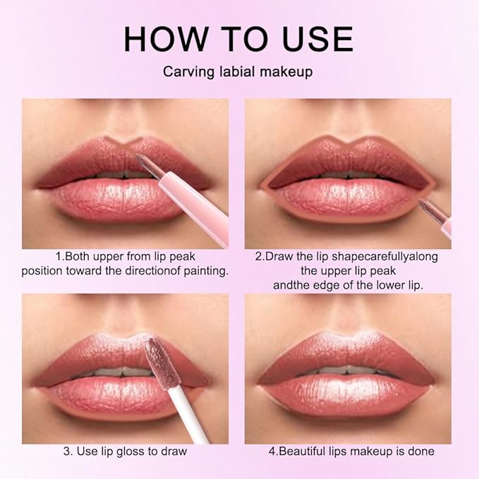 evpct Bronze Gold Metallic Glitter Lip Liner and Lipstick Combo Lip Gloss Stain Set Makeup for Women Long Lasting Waterproof 24, Rose Gold Metallic Shimmer Frosted Iridescent Glossy Liquid Lipstick 14-Velvo Beauty