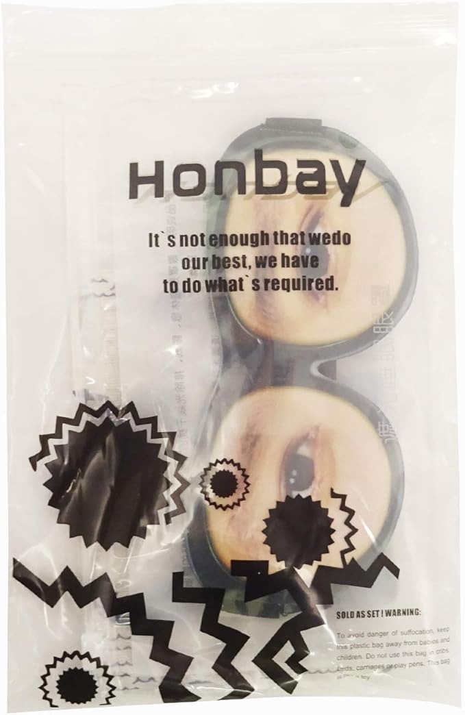 Honbay 3D Funny Eyeshade Soft Sleep Eye Mask with Adjustable Head Strap for Travel, Game, Party, Rest, Sleeping, etc (for Man) Black-Velvo Beauty