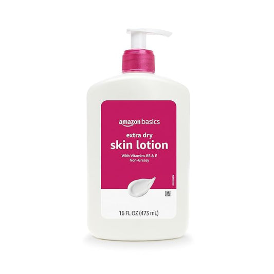 Amazon Brand - Solimo Extra-Dry Skin Lotion with Vitamins B5 & E, 16 fl oz-Velvo Beauty