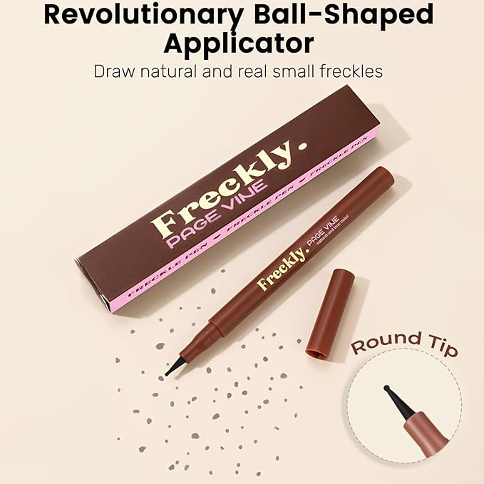 Freckle Pen, Natural Lifelike Fake Freckles Makeup Pen Stamp for Sunkissed Makeup,Magic Faux Freckle Stain Marker Long Lasting Quick Dry - (01LIGHT+02MEDIUM)-Velvo Beauty