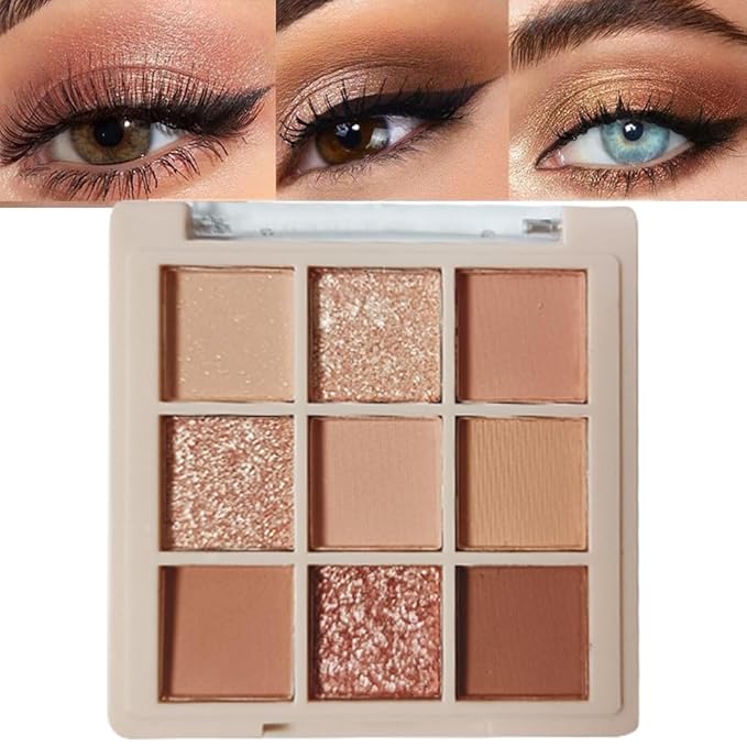Eyeshadow Palette Makeup- 9 Colors Naked Eyeshadow Palette Matte Shimmer Korean Natural Eye Shadow palettes Highly Pigmented Naturing-Looking Long Lasting (#03)-Velvo Beauty