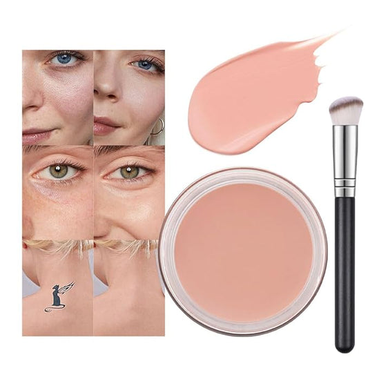 Kaely Pot Concealer Full Coverage Set,under Eye Brightener Concealer for Conceals Dark Circles,Waterproof Foundation Face Makeup Brush Kit,Color Correcting Concealer,Eye Ring corrector de ojeras 04-Velvo Beauty