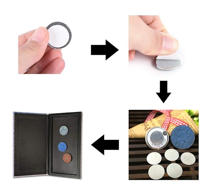 50pcs Round Metal Stickers for Non-Magnetic Eyeshadow Pan Use with Magnetic Makeup Palette (Diameter 2.5cm)-Velvo Beauty