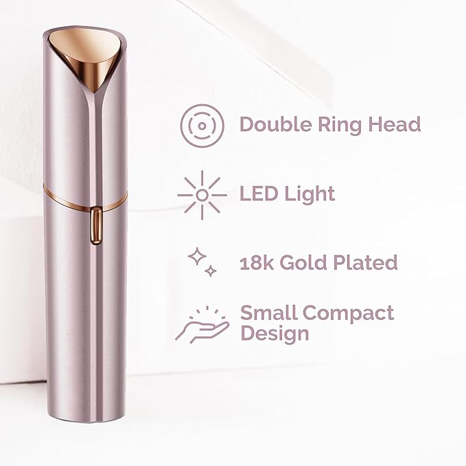tuokiy Facial Hair Remover for Women, Face Shaver for Women, Lady Face Electric Razor for Lip, Chin, Peach Fuzz, 2 Replacement Heads and USB Rechargeable-Velvo Beauty