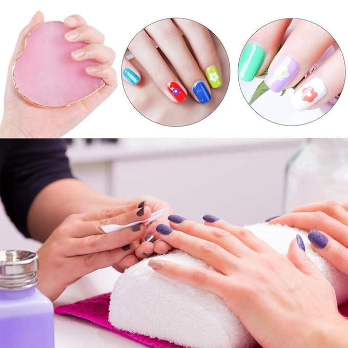 Resin Nail Art Plate Palette,Makeup Palettes,Gel Polish Color Mixing Plate Drawing Painting Color Palette,Golden Edge Heart Shaped Nail Art Display Holder-Velvo Beauty
