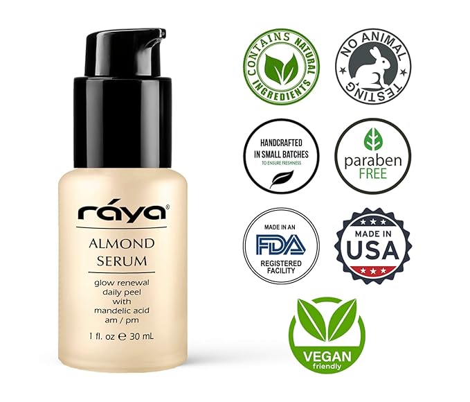 RAYA Almond Serum (508) | Exfoliating Facial Peel for Combination and Oily Skin | Helps Minimize Pores and Brighten Complexion-Velvo Beauty