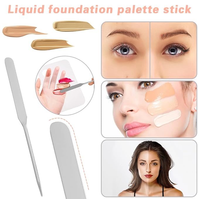Acrylic Cosmetic Makeup Palette, 3PCS Makeup Mixing Palette With Spatula Makeup Artist Tool, Professional Cosmetic Mixing Makeup Palette For Mixing Eye Shadow/Eyelash/Nail Art/Foundation-Velvo Beauty