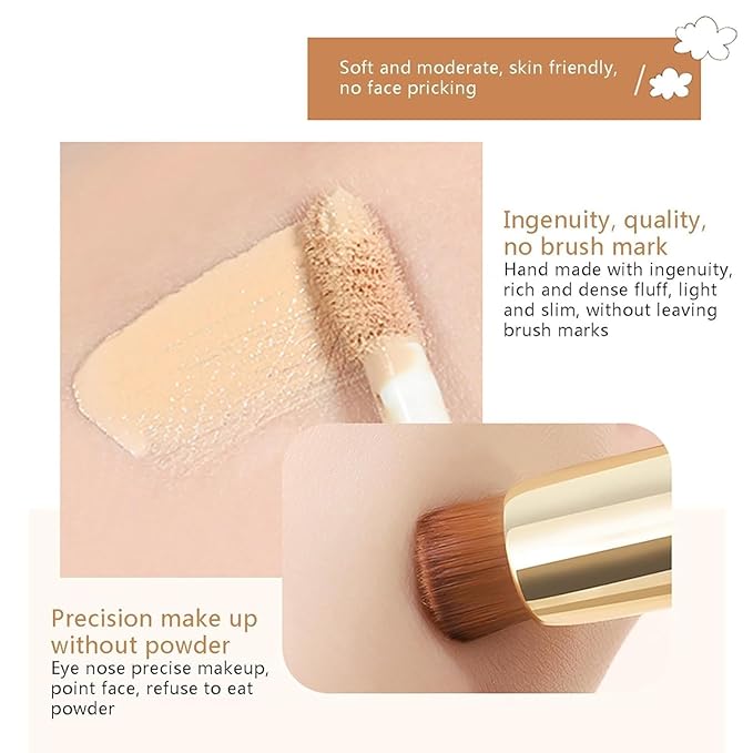 Happyhours 2 in 1 Foundation Anti-Wrinkle Concealer with Built-in Brush, Novo Foundation and Concealer Double Head Makeup Stick, Waterproof Long Lasting Anti-Wrinkle Concealer Foundation (2Pcs-02)-Velvo Beauty