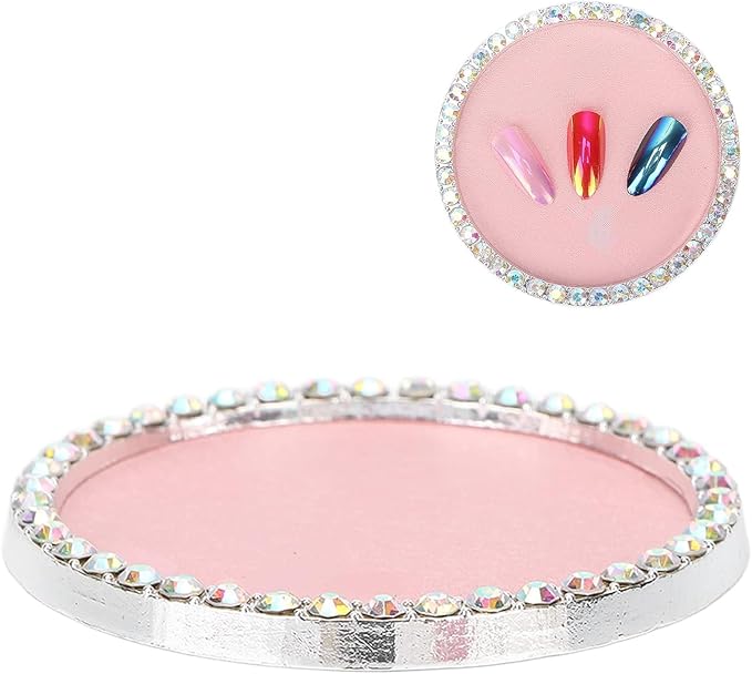 Nail Art Palette, Nail Charm Display Stand Painting Color Mixing Tray Makeup Mixing Plate, Pink-Velvo Beauty