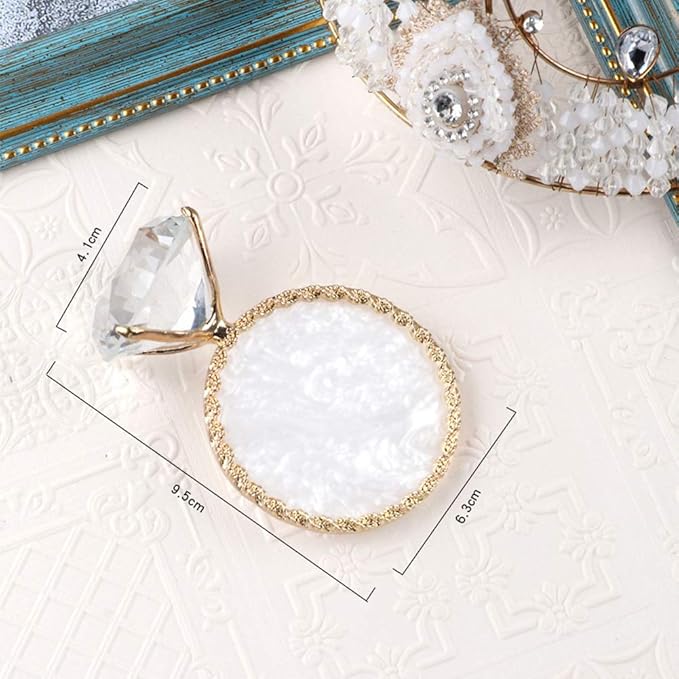 Golden Edge Resin Nail Art Palettes with Diamond Base Nail Mixing Palette Polish Color Mixing Plate Nail Holder Display Cosmetic Makeup Palette Tray Accessories-Velvo Beauty