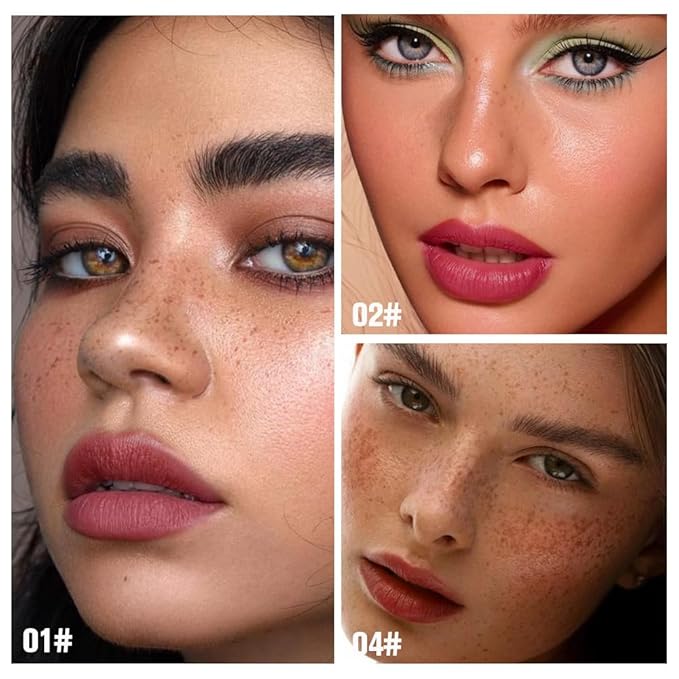 evpct 3Pcs Peel Off Lip Stain Tints, Maroon Mauve Nude Brown Matte Liquid Lipstick Lip Stain Long Lasting Waterproof for Women, Non-stick Cup Lipstick Peel Off Highly Pigmented Smudge-proof Liptint-Velvo Beauty