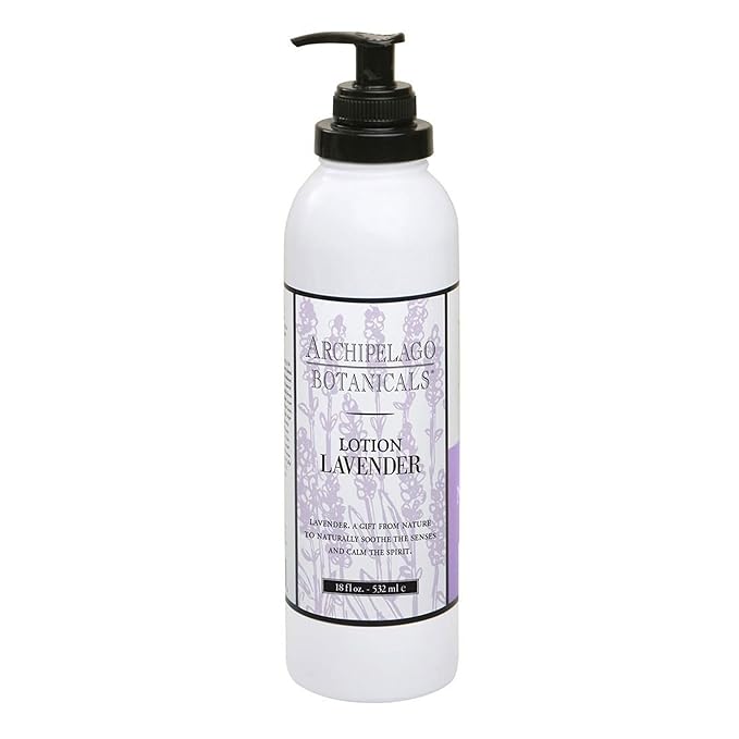 Archipelago Botanicals Lavender Lotion, Luxurious and Hydrating Lotion for Soft and Nourished Skin, Scented Body Lotion Free from Parabens, Phthalates and GMOs (18 oz)-Velvo Beauty