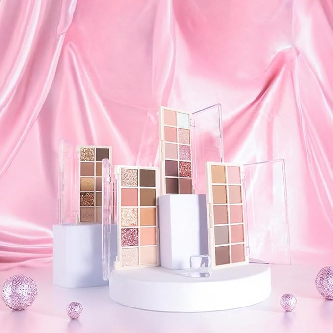 Ten Color Matte Shimmer Eyeshadow Makeup Palette,Orange Smoky Red Dark Golden & Nude Brown Pink Dark Brown 10 Color Series Powder Eye Shadow,Daily Makeup Eyeshadow,Easy to Carry,Vegan&Cruelty-Free 02#-Velvo Beauty