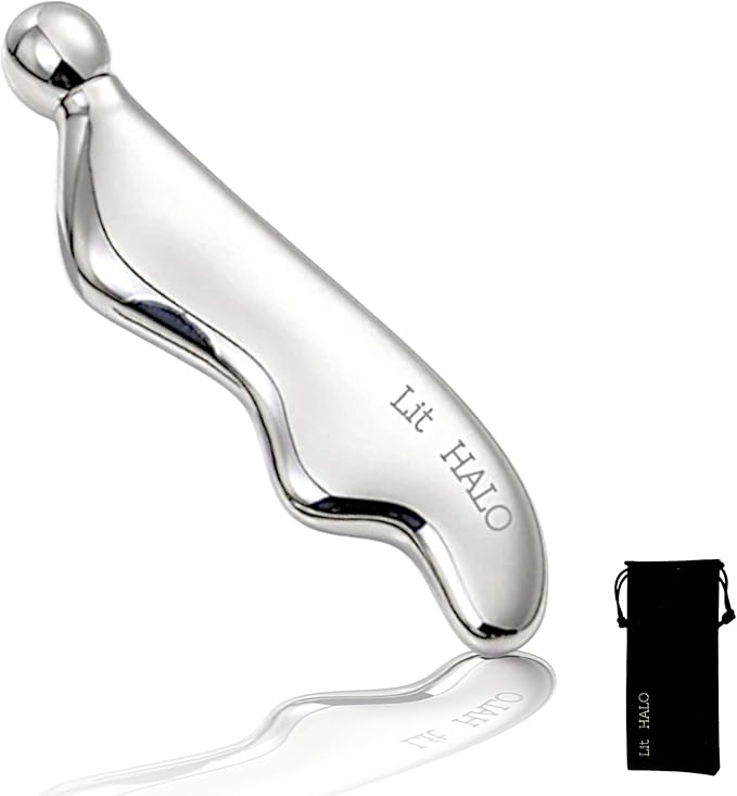 4-in-1 Gua Sha Massager: Stainless Steel Cryo Gua Sha Facial Tools for Face, Neck, Body – Lymphatic Drainage Massager, Facial Roller, Reduce Puffiness, Improve Circulation Beauty Tools-Velvo Beauty