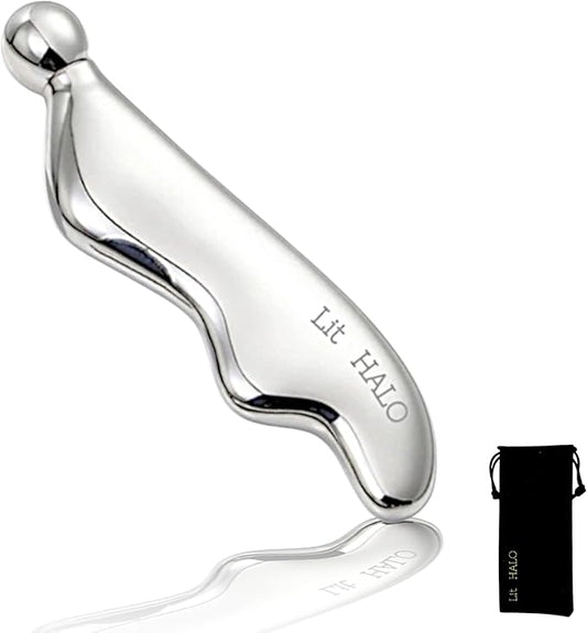 4-in-1 Gua Sha Massager: Stainless Steel Cryo Gua Sha Facial Tools for Face, Neck, Body – Lymphatic Drainage Massager, Facial Roller, Reduce Puffiness, Improve Circulation Beauty Tools-Velvo Beauty