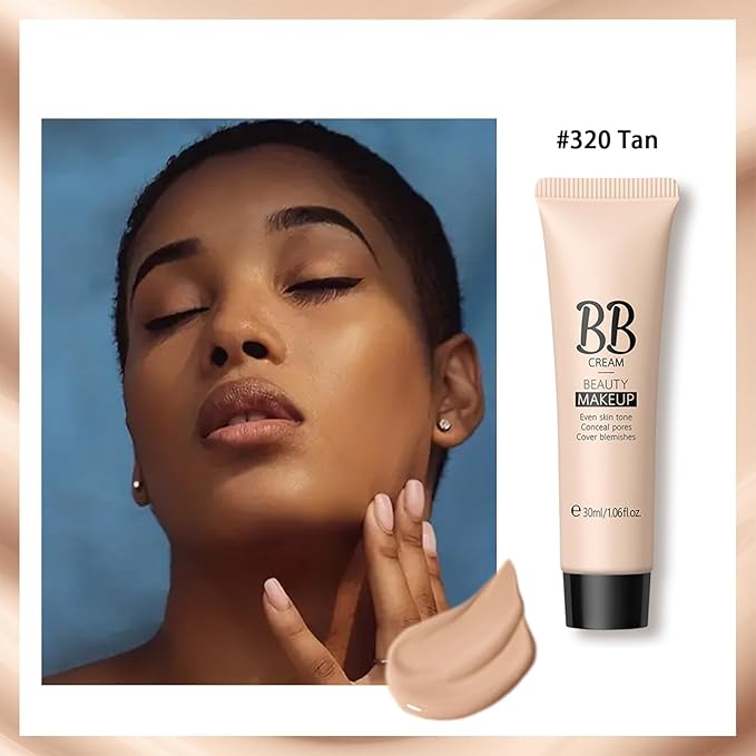 KWOLYKIM 2PCS Hydrating Makeup BB Cream, Tinted Moisturizer Face Makeup BB Cream Foundation Waterproof Concealer Clean Brighten Color Correcting Cream Nude Makeup Long Lasting for All Skin(Tan)-Velvo Beauty