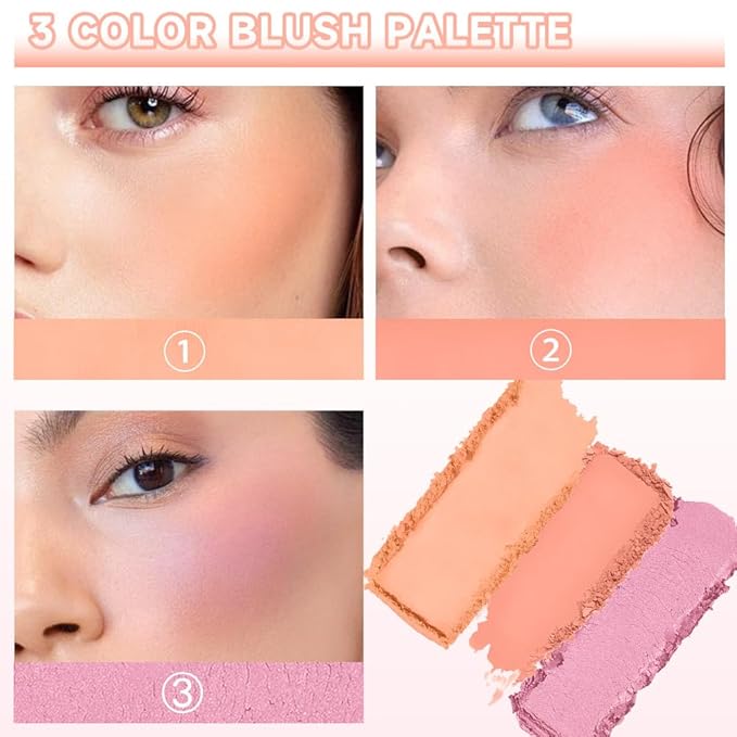 3 IN 1 Brown Nude Face Highlight Bronzer Powder Palette for Face Cheeks Contour Brightening, Buildable Matte Coverage Natural Makeup,Ultra Sculpt Nose Shadow Eyeshadow Primer-Orange-Velvo Beauty