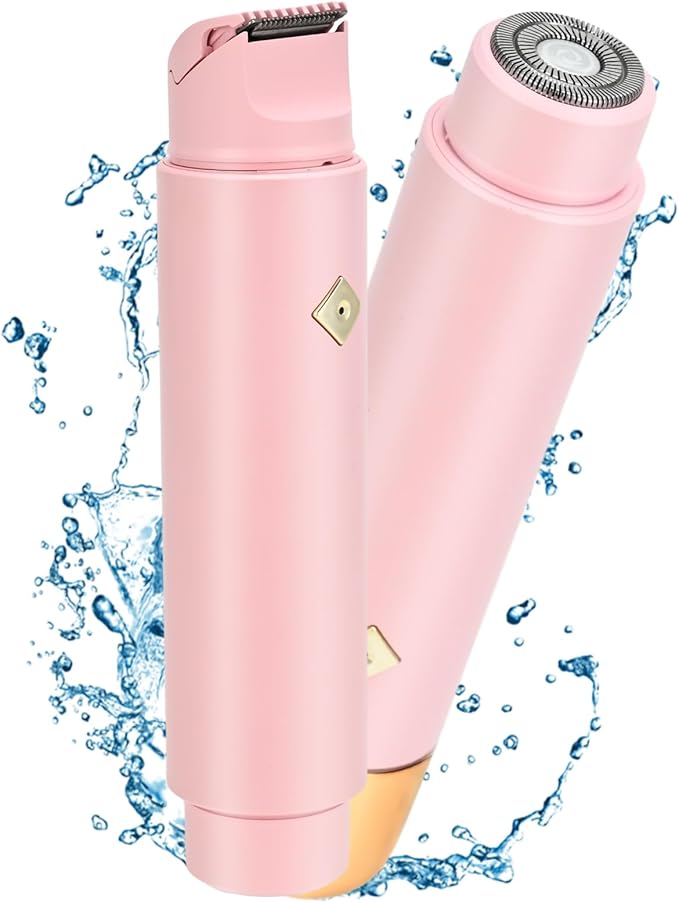 Electric Shaver & Bikini Trimmer for Women – 2-in-1 Design, Waterproof, Type-C Charging, Gentle on Sensitive Skin, Ideal for Travel and Daily Use, Pink-Velvo Beauty