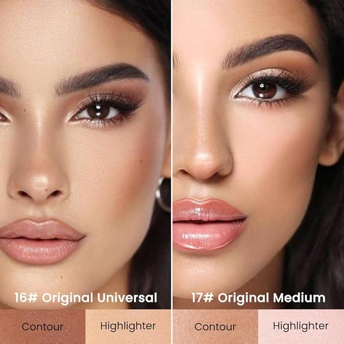 evpct 2in1 Face Shaping & Contouring Stick Cream Contour Concealer Bronzer Stick Makeup Kit for Face Highlighter Makeup Stick contorno maquillaje de maquillaje, ORIGINAL Universal + ORIGINAL Medium-Velvo Beauty