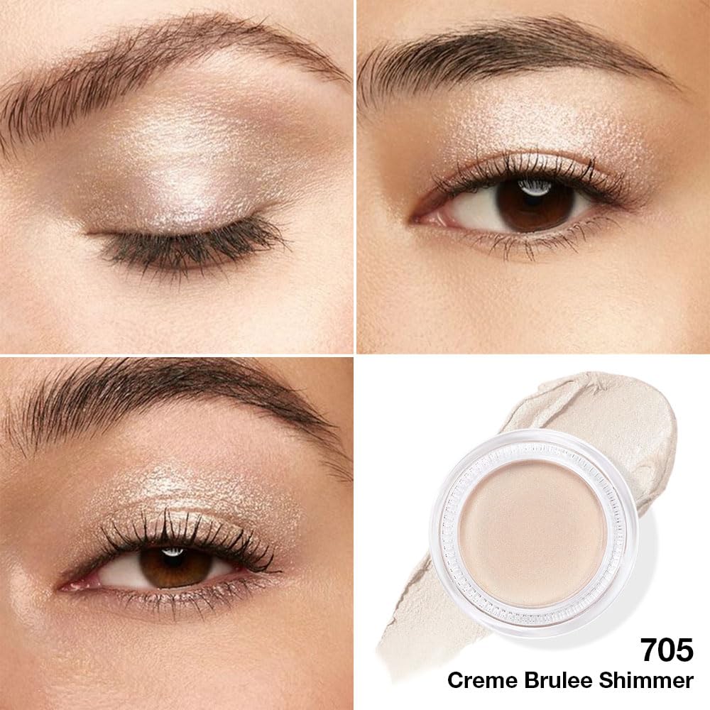 Cream Glitter Brulee Shimmer Metallic Eyeshadow Palette Makeup, Natural Single Mini Instant Holographic Eyeshadow For Women, Sombras Crema Para Ojos, Talc, Paraben & Cruelty Free, 705-Velvo Beauty