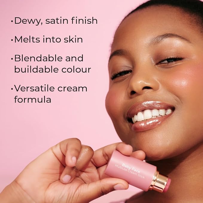 MCoBeauty Baby Face Multi-Use Cream Stick, Lou Lou Deeper Rose Tone Shade, Silky Smooth, Buildable Blush for Eyes, Lips & Cheeks, Vegan, Cruelty Free Cosmetics-Velvo Beauty