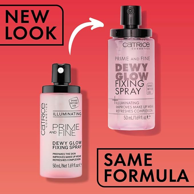 Catrice | Prime & Fine Illuminating Dewy Glow Spray | Transparent and Fast Drying Fixing Spray| Paraben Free & Vegan | Cruelty Free (Pack of 1)-Velvo Beauty