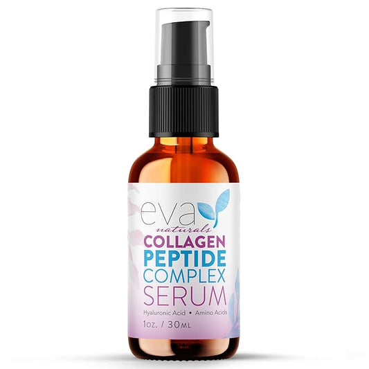 Collagen Peptide Serum for Face – Anti Aging Facial Treatment with Peptides & Hyaluronic Acid – Gentle Formula for Sensitive Skin, Microneedling Pen, Derma Roller, Skin Firming & Hydrating (1 Oz)-Velvo Beauty