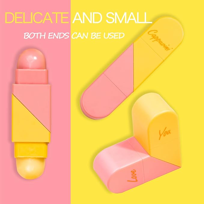 Heart Shaped Dual-use Deformable Lip Balm Stick - Honey,One end is colorless, while the other end is pink can be used as makeup, lipstick Peach. Repair, Keep Lips Moisturized, Gifts-Velvo Beauty