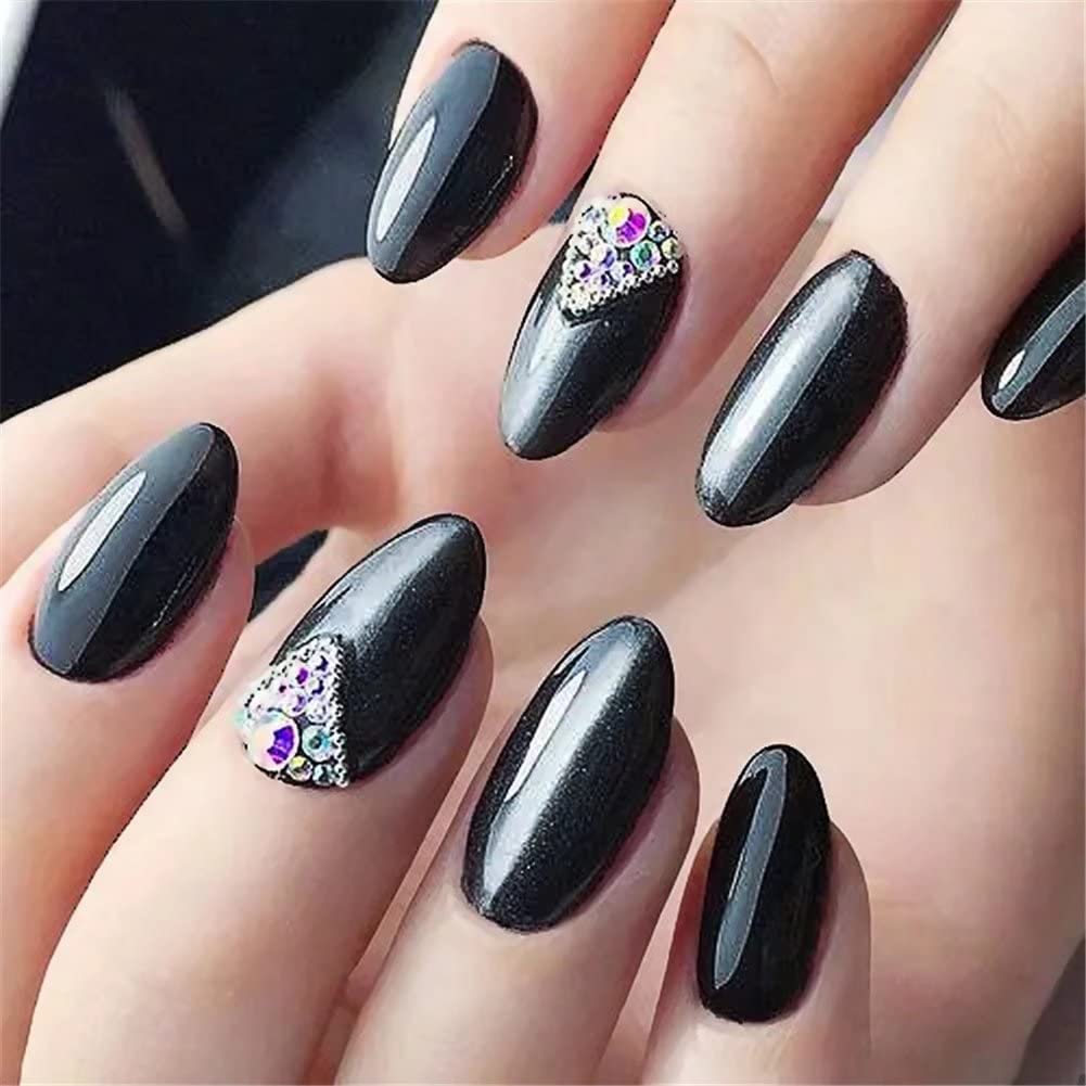 3000 Pieces SS12 3mm Flatback Rhinestones Clear Glass Round Gems Crystals for Nail Art DIY Crafts Clothes Shoes Bags (Black)
