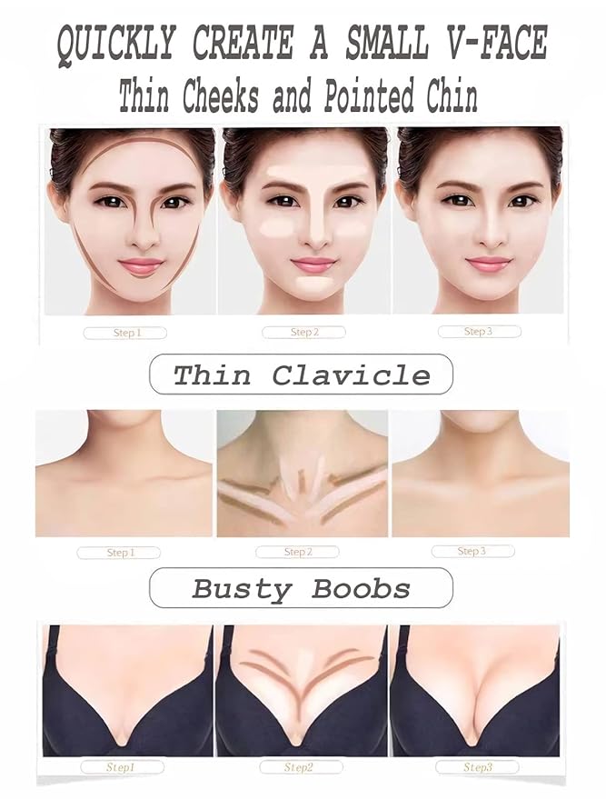 4 Pcs Cream Contour Foundation Stick, Highlighter & Bronzer Pen, Face Brightens & Shades Pencil, Highlighting Shade Longwear Makeup, Highlight Bronzer Shaping Trimming Stick Cream-Velvo Beauty