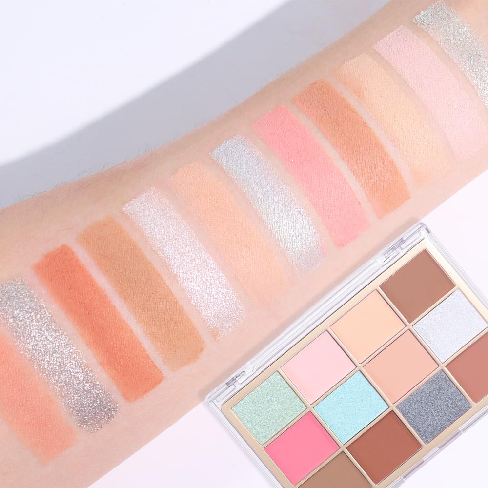 Nude Silver Brown Eyeshadow Palette,Natural Neutral Soft Small Cream Light Colors Eyeshadow Palette,Eye Shadow Palette Long Lasting Naturing-Looking Make Up Pallets for Women,Vegan-Velvo Beauty