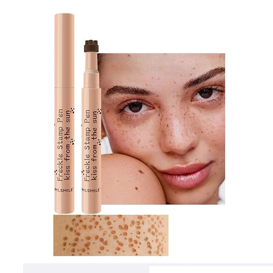 AKARY Stamp Freckle Pen Natural Lifelike Fake Freckles Makeup, Waterproof Long Lasting Quick Dry 5 Comb Corners Natural Like Face Freckle Makeup Pen for Effortless Sunkissed Makeup, 01-Light Brown-Velvo Beauty